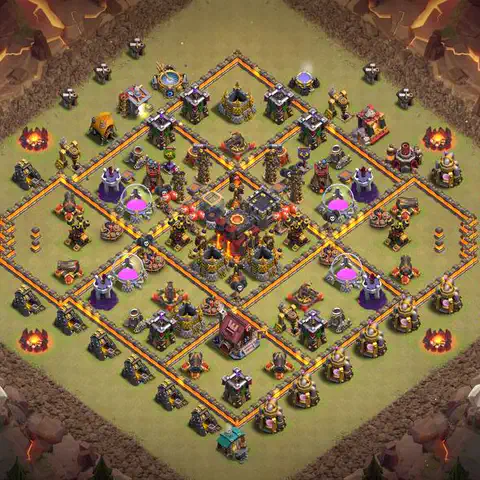 TH10 war cwl base layout with copy link for Clash of Clans defense, layout #082