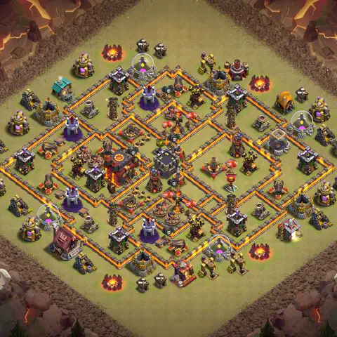 TH10 war cwl base layout with copy link for Clash of Clans defense, layout #085