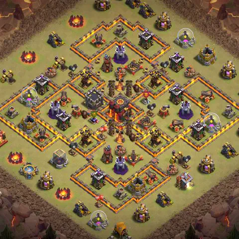 TH10 war cwl base layout with copy link for Clash of Clans defense, layout #088