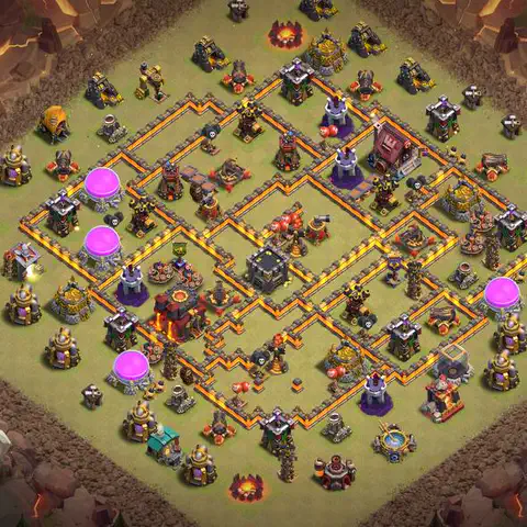 TH10 war cwl base layout with copy link for Clash of Clans defense, layout #094
