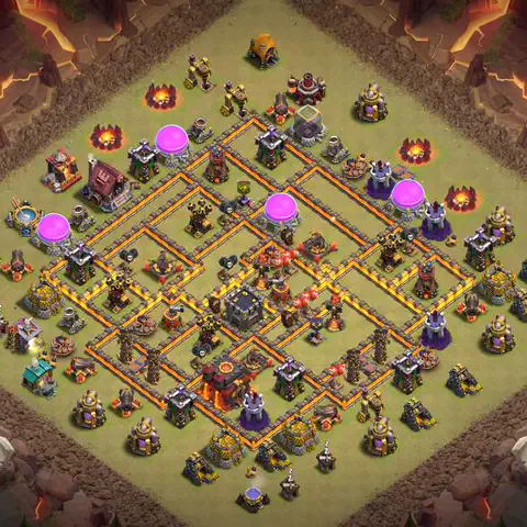 TH10 war cwl base layout with copy link for Clash of Clans defense, layout #097