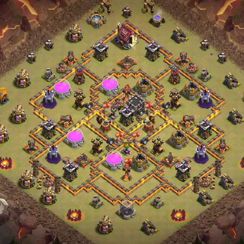 TH10 war cwl base layout with copy link for Clash of Clans defense, layout #100
