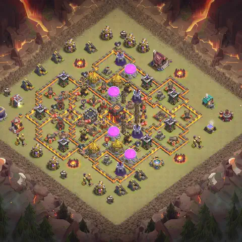 TH10 anti air cwl war base layout #115