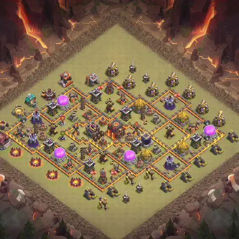TH10 anti dragon cwl war base layout #127