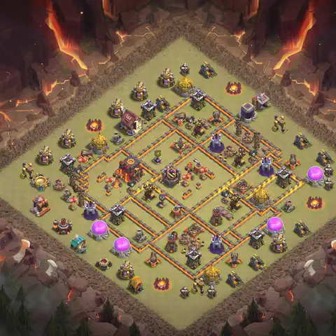 TH10 anti air cwl war base layout #133