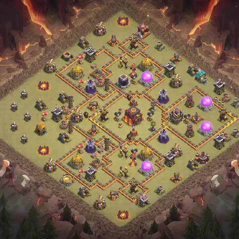 TH10 anti lavaloon cwl war base layout #139
