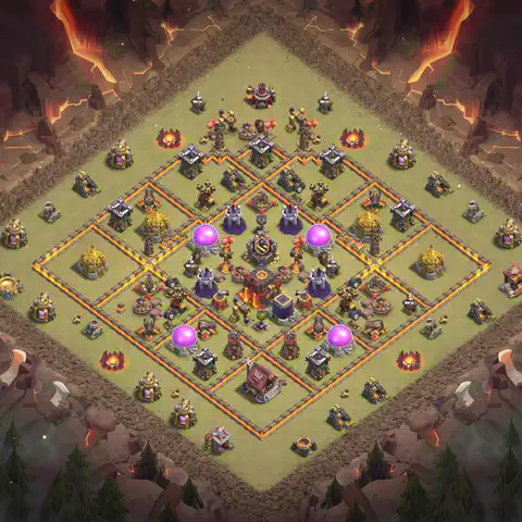 TH10 anti air cwl war base layout #142