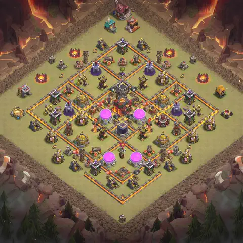 TH10 anti dragon cwl war base layout #145