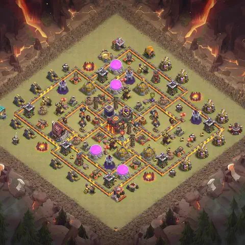 TH10 anti air cwl war base layout #151