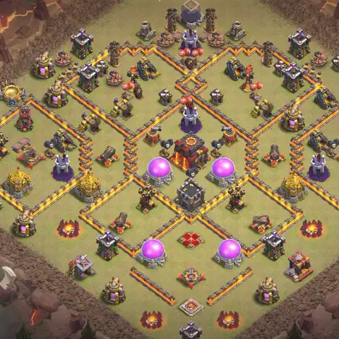 TH10 anti lavaloon cwl war base layout #157