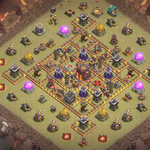 TH10 anti dragon cwl war base layout #163