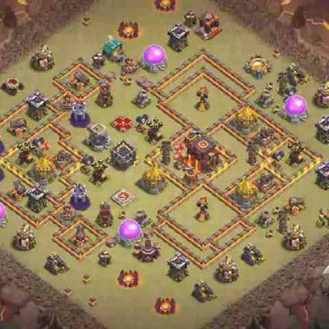 TH10 anti lavaloon cwl war base layout #175