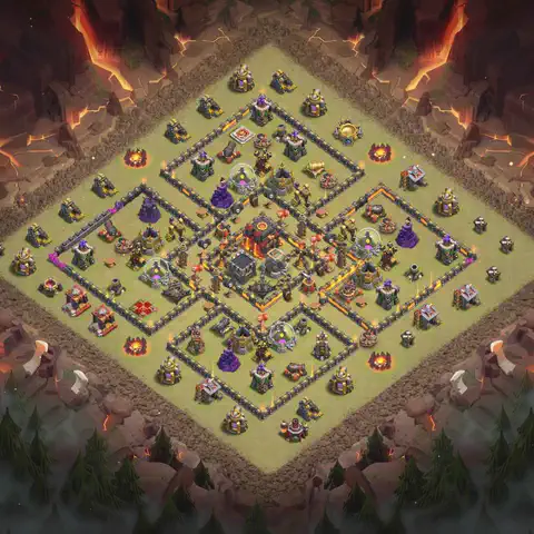 TH10 anti dragon cwl war base layout #181