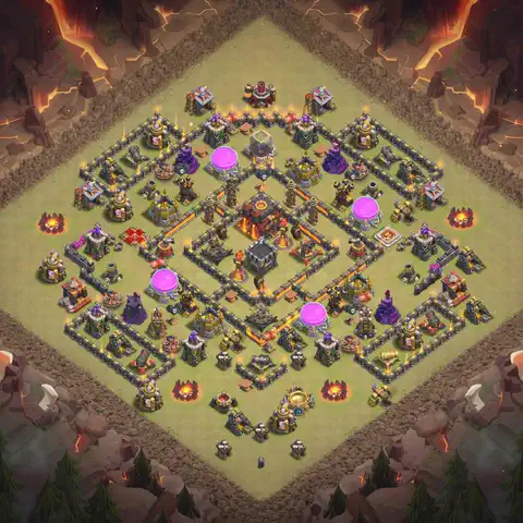 TH10 anti lavaloon cwl war base layout #184