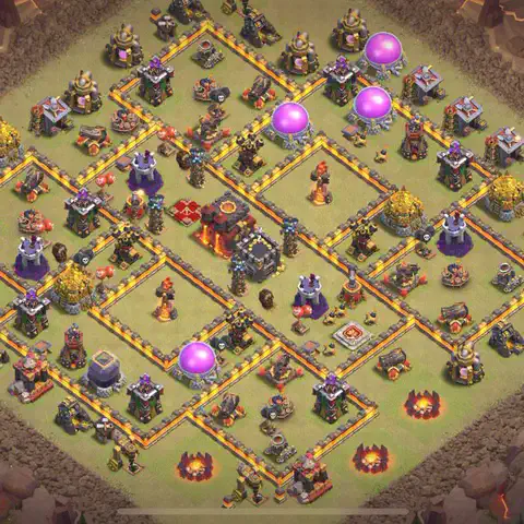 TH10 anti blimp cwl war base layout #187