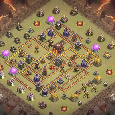 TH10 anti air cwl war base layout #199
