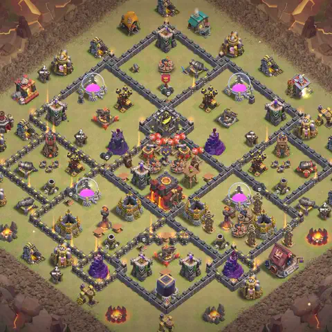 TH10 anti lavaloon war defense base layout #111