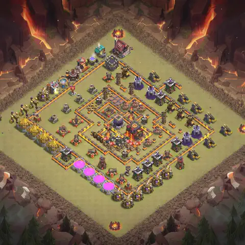 TH10 anti lavaloon war defense base layout #120