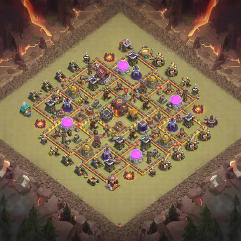 TH10 anti dragon war defense base layout #147