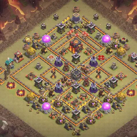 TH10 anti lavaloon war defense base layout #159
