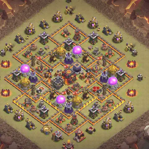 TH10 anti dragon war defense base layout #165