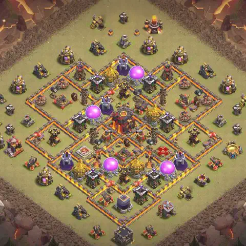 TH10 anti air war defense base layout #171