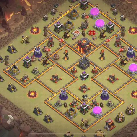TH10 anti lavaloon war defense base layout #177