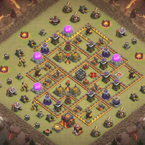 TH10 anti lavaloon war defense base layout #195