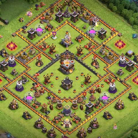 TH11 farming base layout with copy link for Clash of Clans resource protection, layout #006