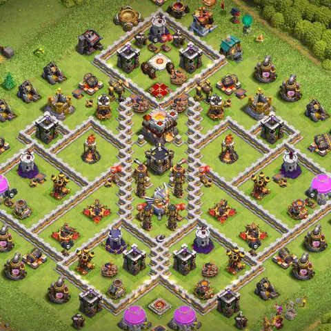 TH11 farming base layout with copy link for Clash of Clans resource protection, layout #019
