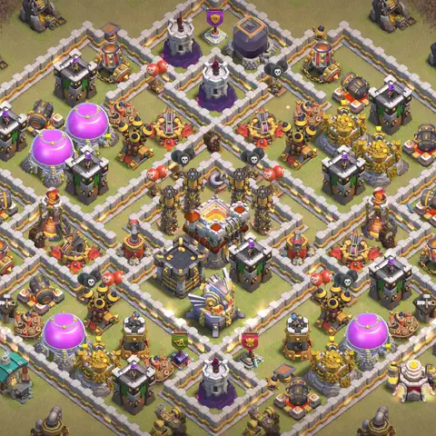 TH11 anti lavaloon anti 3-star war base layout #008