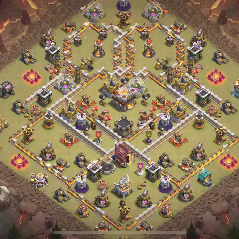 TH11 anti blimp anti 3-star war base layout #014