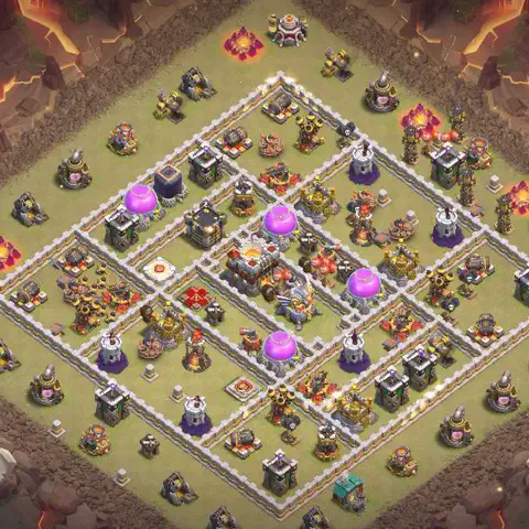 TH11 anti lavaloon anti 3-star war base layout #017