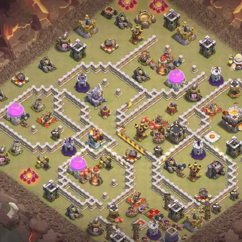 TH11 anti e-drag anti 3-star war base layout #020