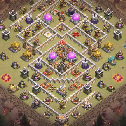 TH11 anti lavaloon anti 3-star war base layout #026