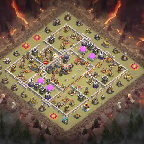 TH11 anti blimp anti 3-star war base layout #029