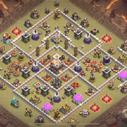 TH11 anti blimp anti 3-star war base layout #032