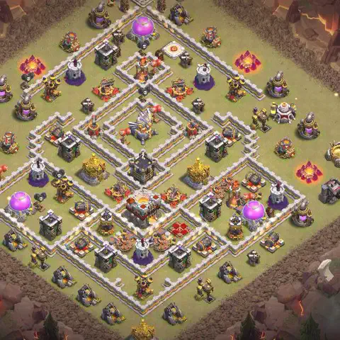 TH11 anti air anti 3-star war base layout #038