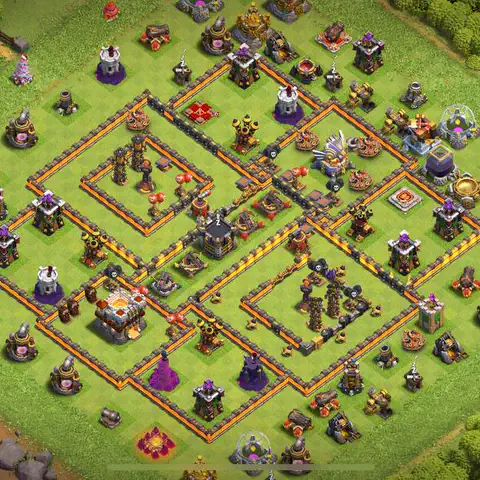 TH11 farming base layout with copy link for Clash of Clans resource protection, layout #041