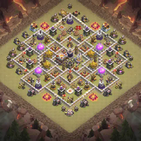 TH11 anti air anti 3-star war base layout #074