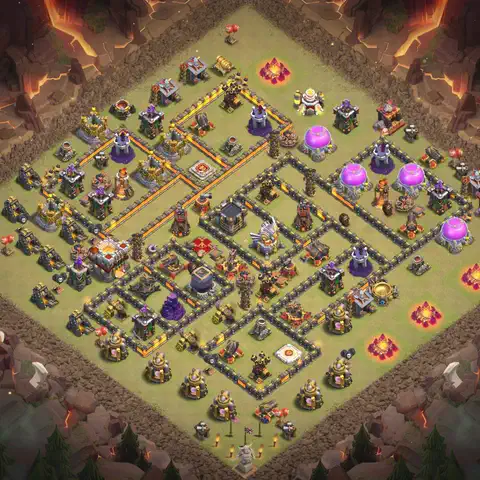 TH11 anti e-drag anti 3-star war base layout #095