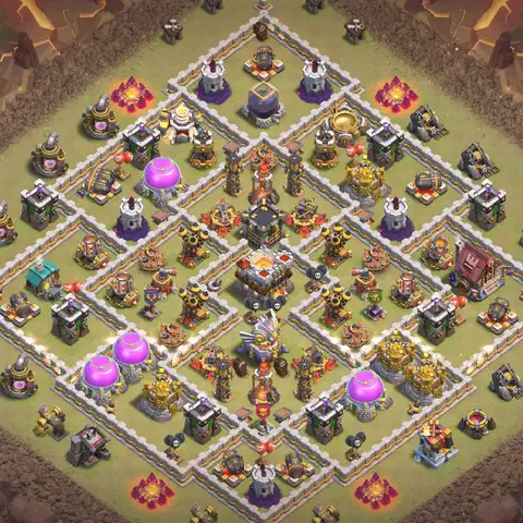 TH11 anti lavaloon cwl war base layout #010