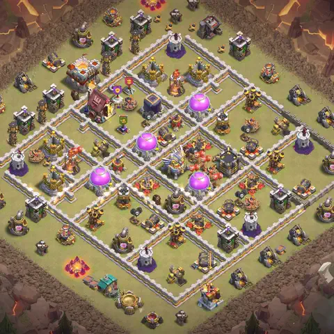 TH11 anti e-drag cwl war base layout #016