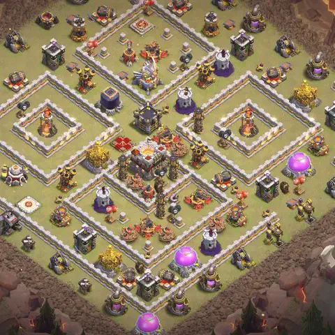 TH11 anti air cwl war base layout #037