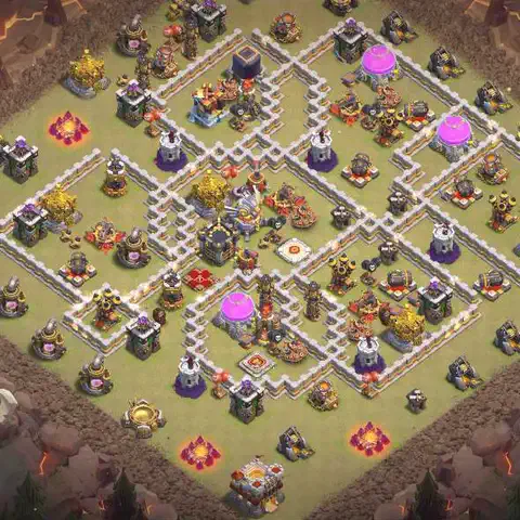 TH11 anti blimp cwl war base layout #040