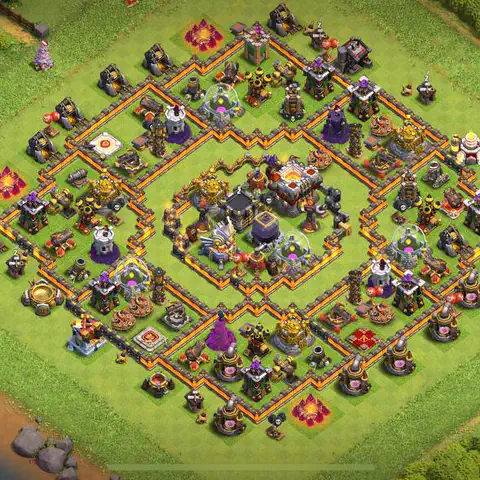 TH11 farming base layout with copy link for Clash of Clans resource protection, layout #043