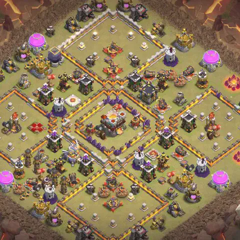 TH11 anti air cwl war base layout #064