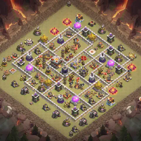 TH11 anti e-drag cwl war base layout #070
