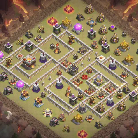 TH11 anti lavaloon cwl war base layout #094