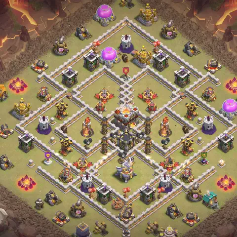 TH11 anti lavaloon war defense base layout #009